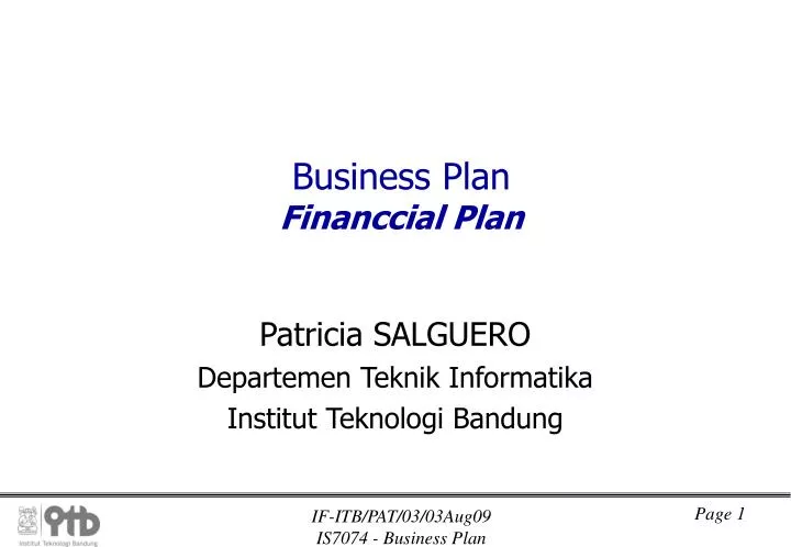 business plan financcial plan