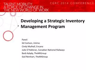 Developing a Strategic Inventory Management Program