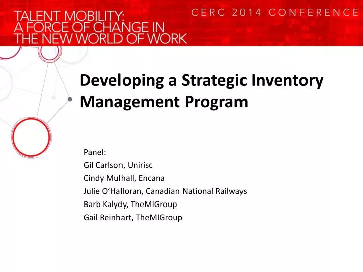 developing a strategic inventory management program
