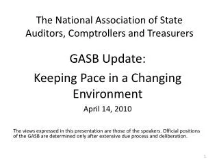 The National Association of State Auditors, Comptrollers and Treasurers