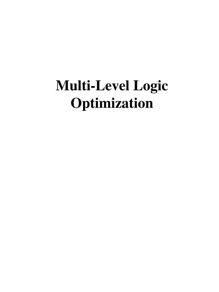 multi level logic optimization