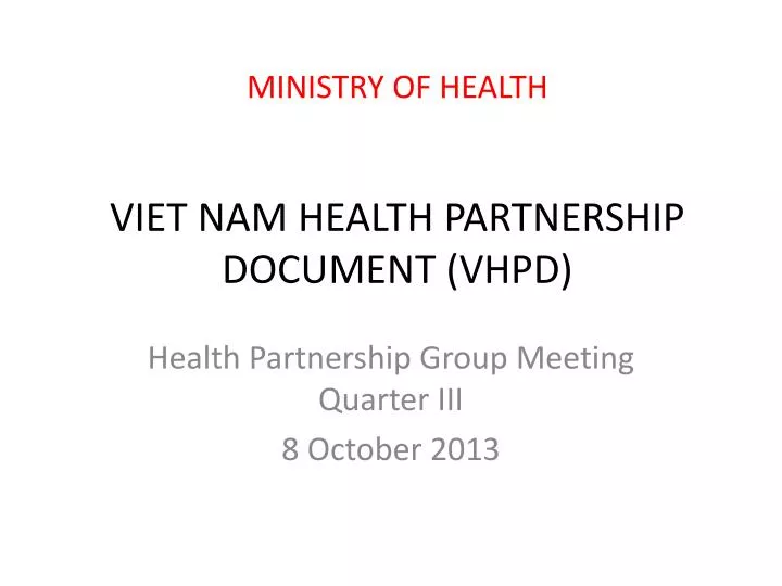 ministry of health viet nam health partnership document vhpd