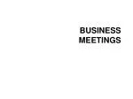 BUSINESS MEETINGS