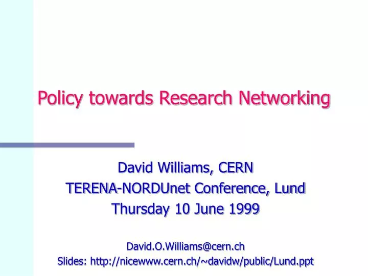 policy towards research networking