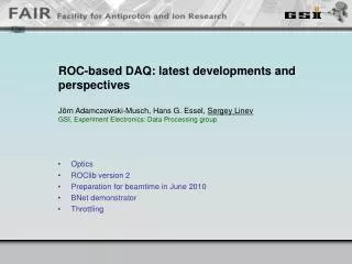 ROC-based DAQ: latest developments and perspectives
