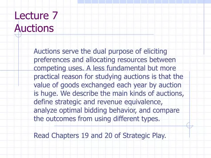 lecture 7 auctions