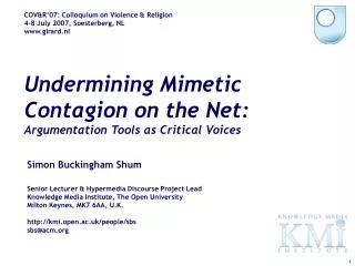 Undermining Mimetic Contagion on the Net: Argumentation Tools as Critical Voices