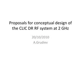 Proposals for conceptual design of the CLIC DR RF system at 2 GHz