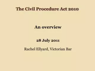 The Civil Procedure Act 2010