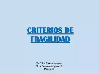criterios de fragilidad