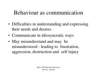 Behaviour as communication