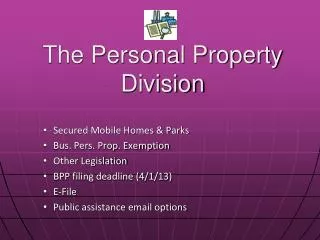The Personal Property Division