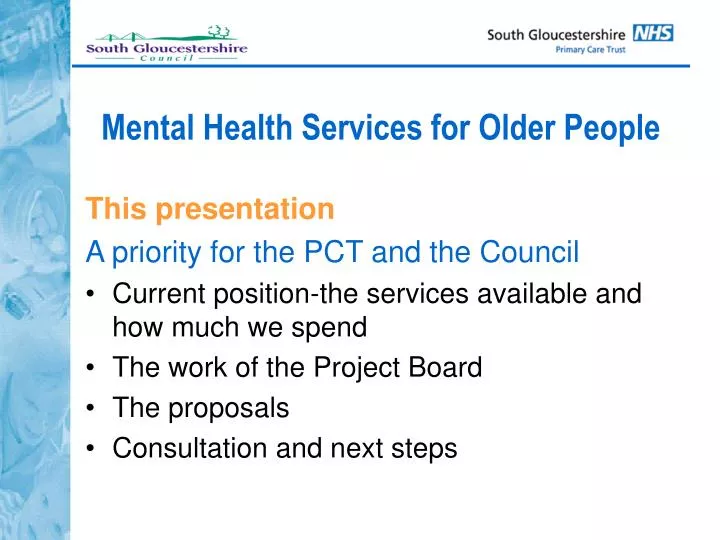 mental health services for older people