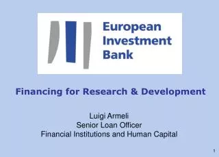 Financing for Research &amp; Development