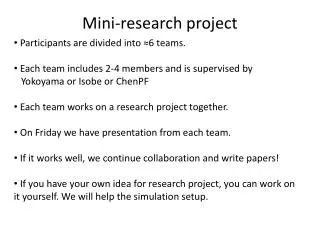 Mini-research project