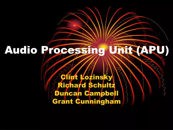 audio processing unit apu