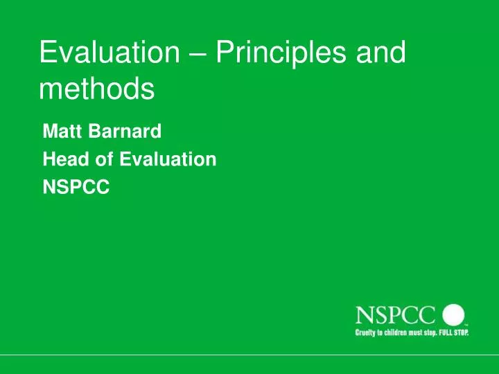 evaluation principles and methods