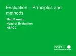 Evaluation – Principles and methods - slide 1