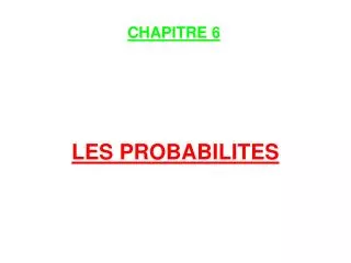 les probabilites