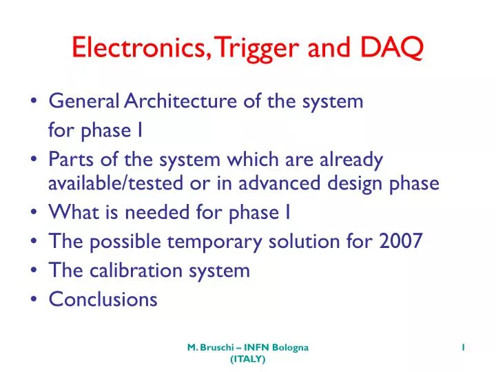 electronics trigger and daq