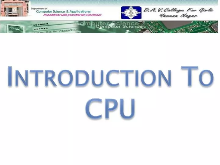 introduction to cpu
