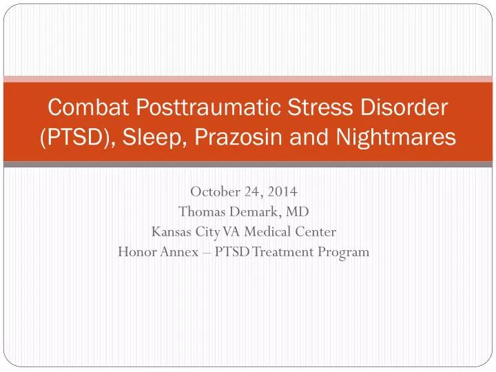 combat posttraumatic stress disorder ptsd sleep prazosin and nightmares