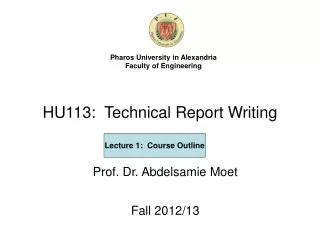 HU113: Technical Report Writing