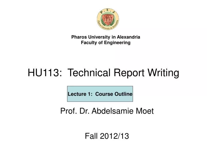 hu113 technical report writing