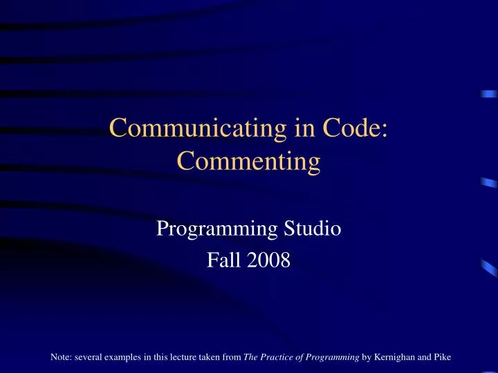 communicating in code commenting