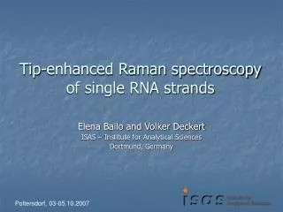 Tip-enhanced Raman spectroscopy of single RNA strands