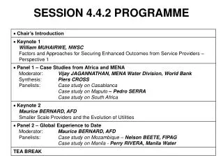 SESSION 4.4.2 PROGRAMME