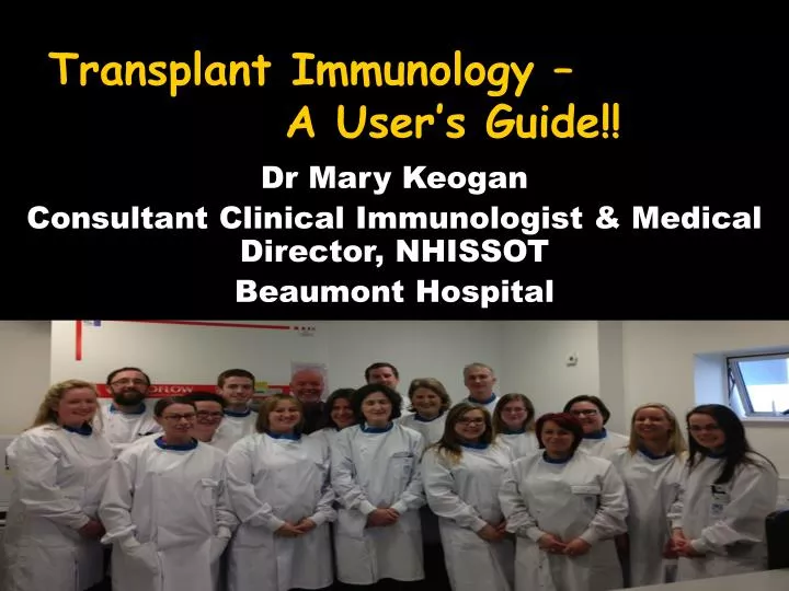 transplant immunology a user s guide