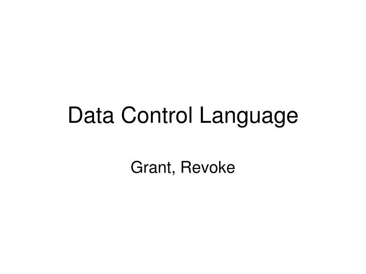 data control language