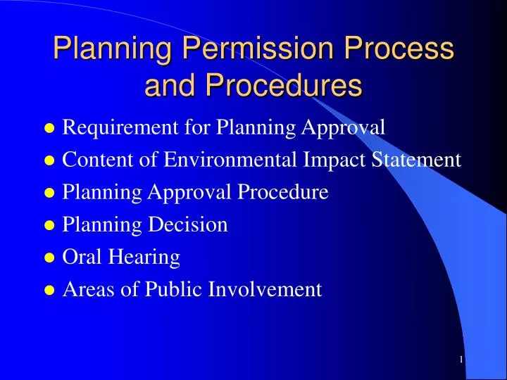 planning permission process and procedures