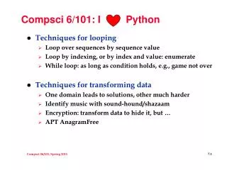 Compsci 6/101: I Python