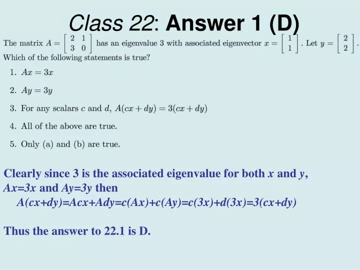 class 22 answer 1 d