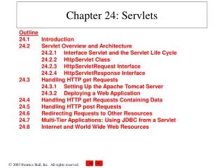 Chapter 24: Servlets
