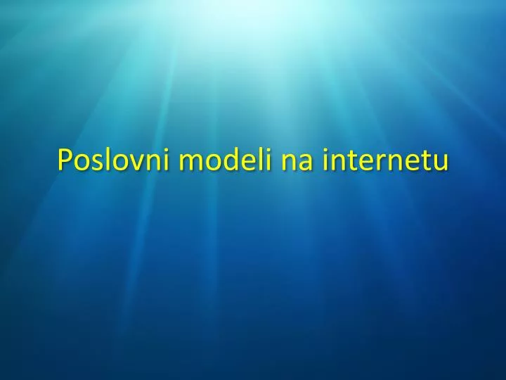 poslovni modeli na internetu