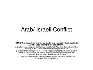 Arab/ Israeli Conflict