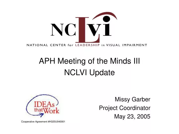 aph meeting of the minds iii nclvi update missy garber project coordinator may 23 2005