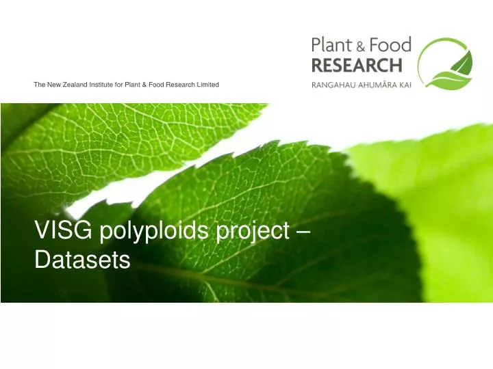 visg polyploids project datasets