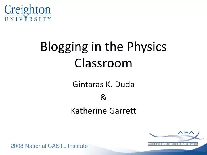 blogging in the physics classroom