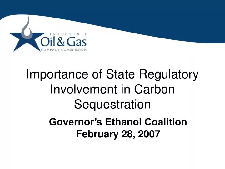 importance of state regulatory involvement in carbon sequestration