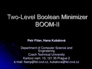 Two-Level Boolean Minimizer BOOM-II