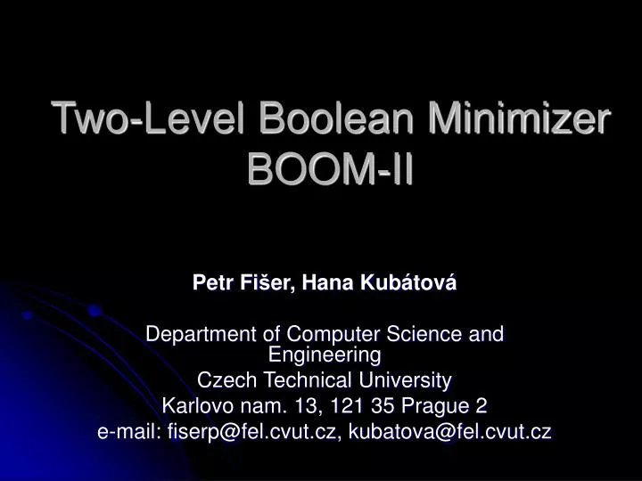 two level boolean minimizer boom ii