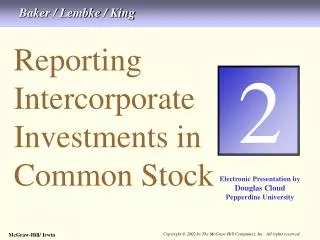 Reporting Intercorporate Investments in Common Stock
