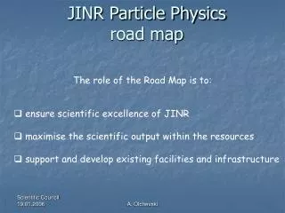 JINR Particle Physics road map