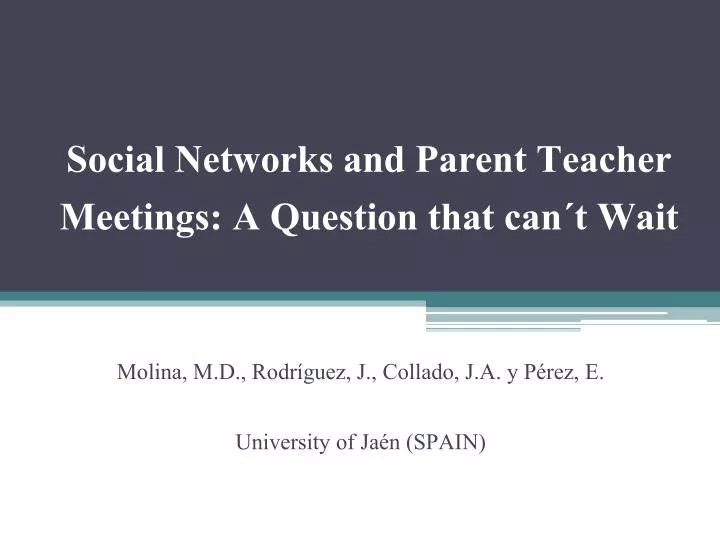 social networks and parent teacher meetings a question that can t wait