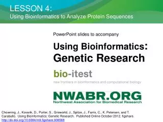 LESSON 4: Using Bioinformatics to Analyze Protein Sequences