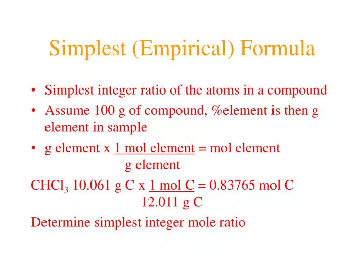simplest empirical formula